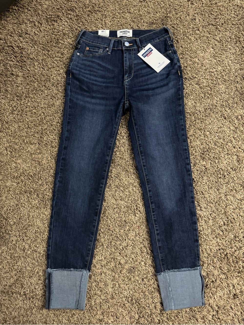 Levi's Dark Blue Ankle Cuffed Jeans
